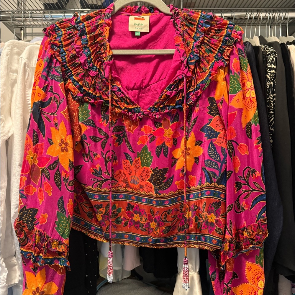 Farm Rio Women's Floral Pink Top